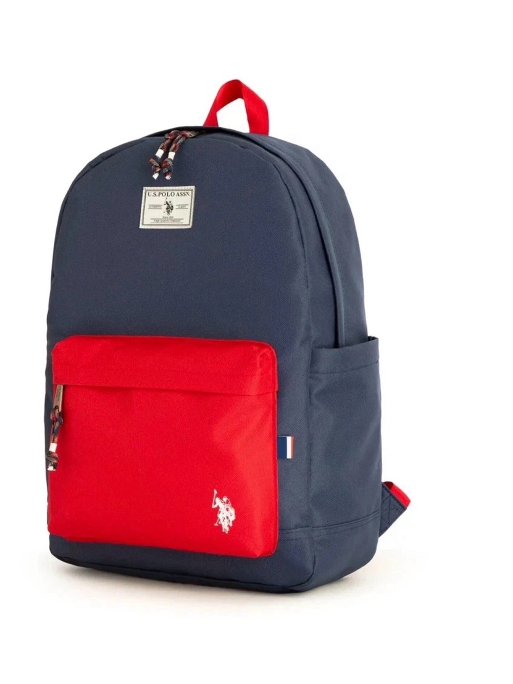 U.S. Polo Assn. Navy Red Backpack 18" Polyester Padded Adjustable Straps NEW